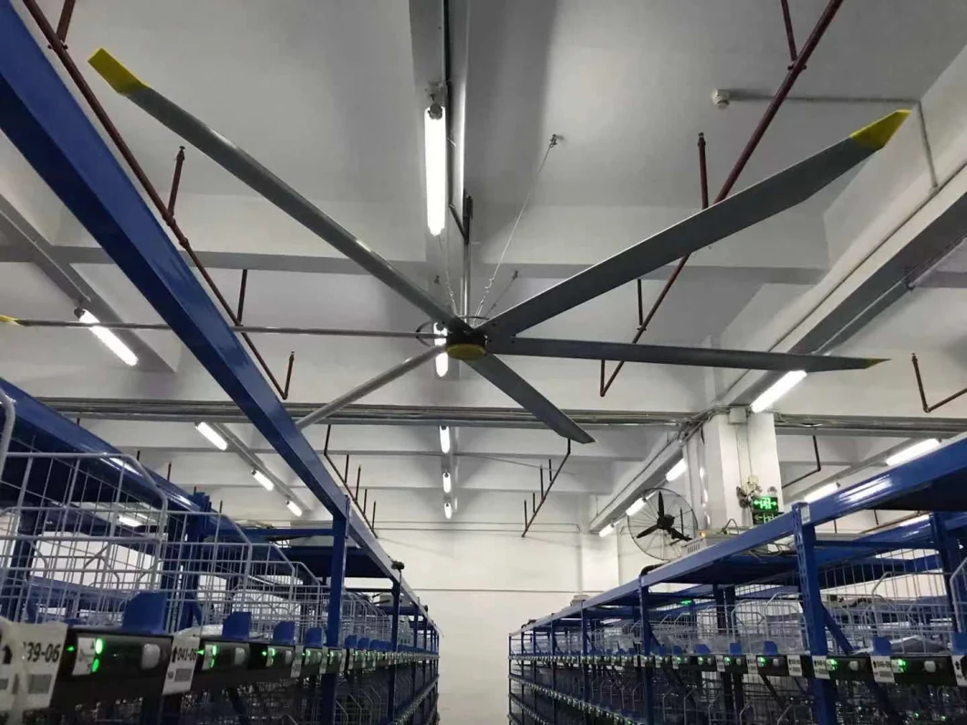 extractor grande industrial de la fan de techo de 1.5kw Hvls y fan de ventilación