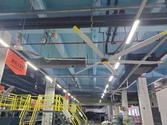 Un buen precio. Gran ventilador de techo industrial PMSM HVls de 7,3 m para ventilación de aire de refrigeración en línea