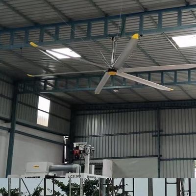 Un buen precio. Sliver Grey 5.0m 16FT Gran ventilador de ventilador de techo HVLS para enfriamiento y ventilación de aire en línea