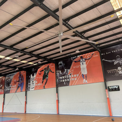Un buen precio. 24FT PMSM Motor sin escobillas HVLS Ventilador de techo industrial para canchas de baloncesto Restaurantes Granjas en línea