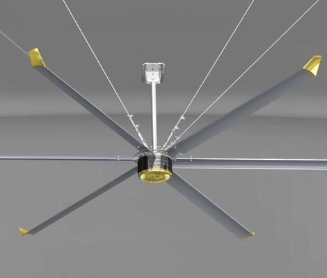 Un buen precio. Ventiladores de techos industriales grandes con motor sin engranajes con imán permanente de ahorro de energía y ventilador de aluminio HVLS en línea