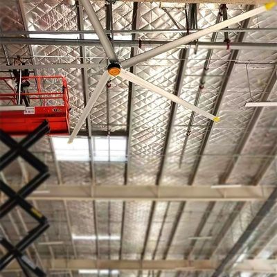 Un buen precio. Ventilador de techo eléctrico tradicional HVLS montado en el techo con 6 hojas de aluminio en línea